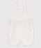 Kurze Baby-Latzhose aus Leinen weiss ECUME