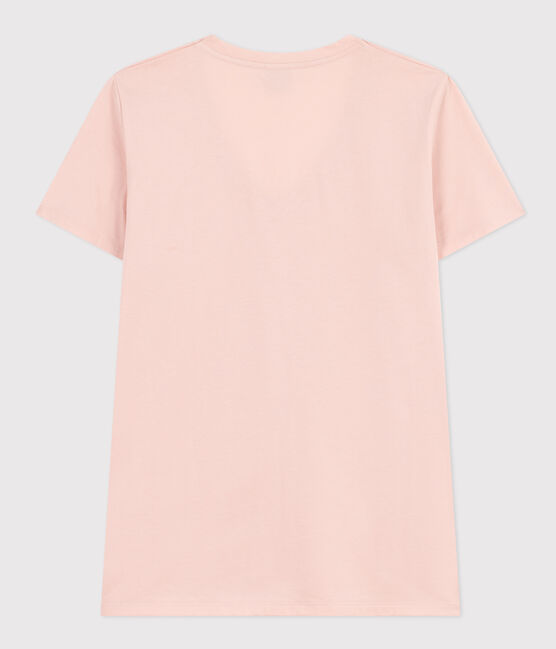 Damen-T-Shirt LE DROIT aus Baumwolle mit V-Ausschnitt rosa SALINE
