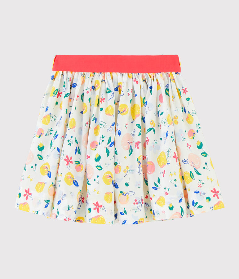 Kinderrock aus Popeline f&uuml;r M&auml;dchen weiss MARSHMALLOW/weiss MULTICO