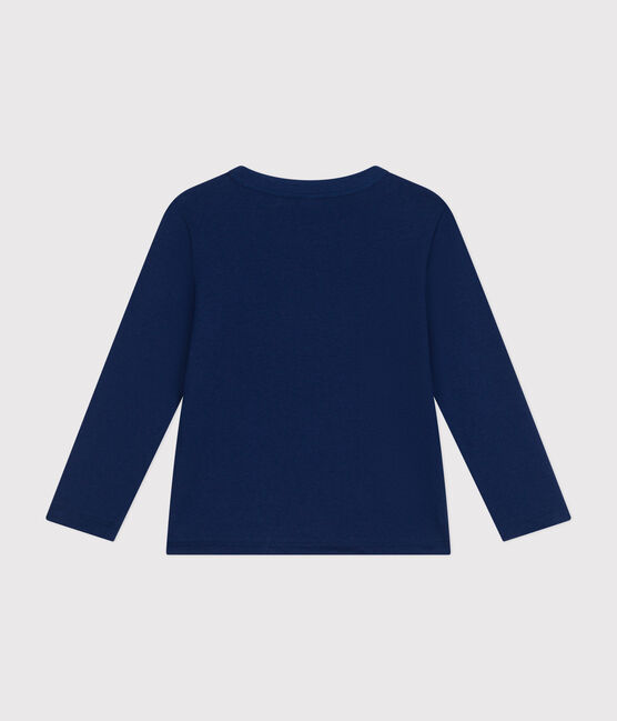 Langärmeliges Kinder-T-Shirt aus feinem Jersey für Jungen blau MEDIEVAL
