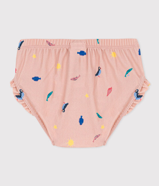 Baby-Badehose aus recyceltem Material rosa SALINE/weiss MULTICO