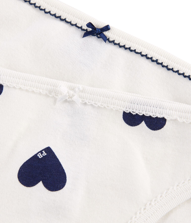 Set mit 2 Damenslips mit Herzmuster vielfarbig