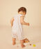 Kurzer Baby-Overall aus Baumwolle mit Blumenmotiv MARSHMALLOW/ PANTY