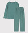 Kinderpyjama aus Nicki blau BRUT/weiss MULTICO
