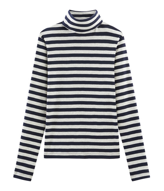Unterziehpullover für Damen blau SMOKING/grau BELUGA