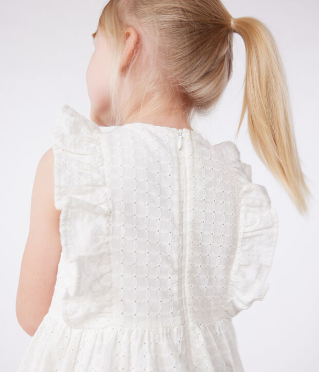 &Auml;rmelloses Kinder-Kleid aus Baumwolle weiss