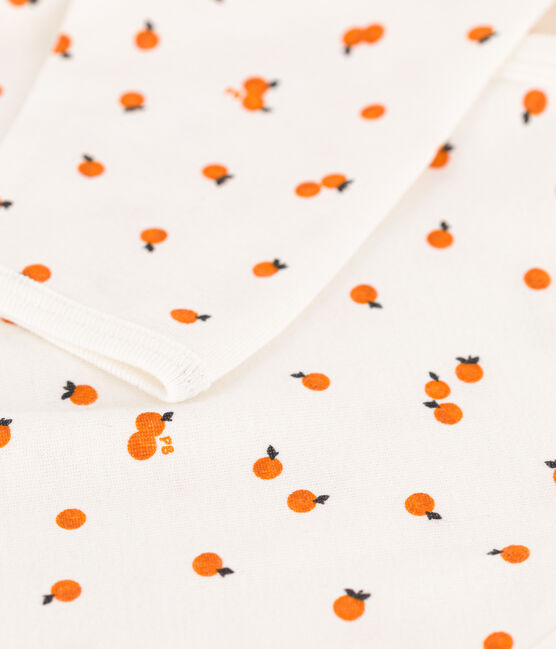 Strampler aus Baumwolle mit Orangenmotiv weiss MARSHMALLOW/weiss MULTICO