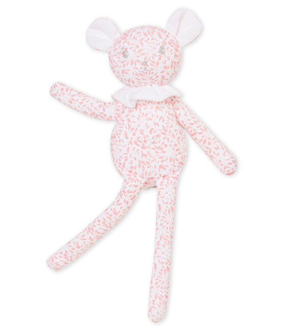 Kuschellamm aus bedrucktem Jersey weiss MARSHMALLOW/rosa JOLI