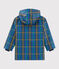 Kinder-Regenjacke mit Karomuster unisex blau LIMOGES/weiss MULTICO