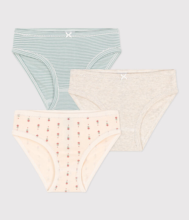3er-Set-Slips aus Baumwolle f&uuml;r M&auml;dchen vielfarbig