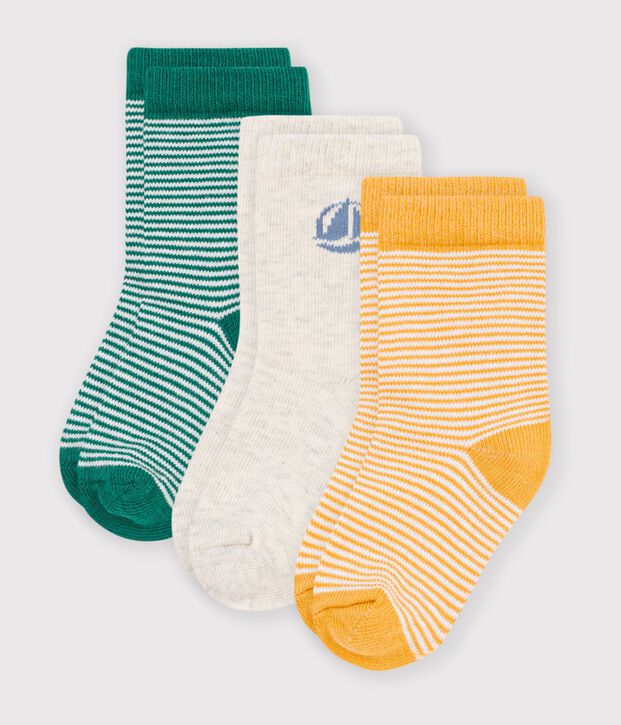 3er-Set Baby-Socken aus Baumwolle mit Streifen vielfarbig