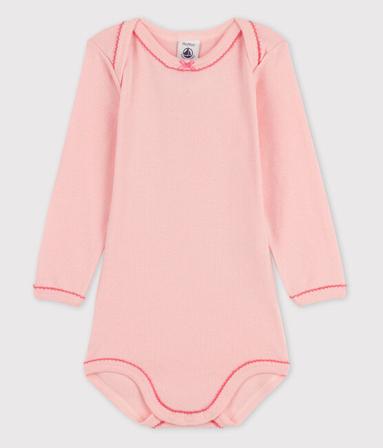 Langärmliger Baby-Body für Mädchen rosa MINOIS