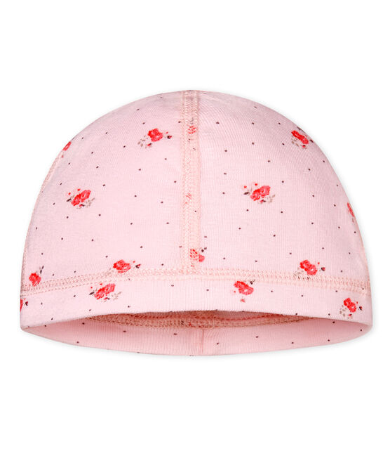 Gemusterte baby-mütze für neugeborene unisex rosa VIENNE/weiss MULTICO