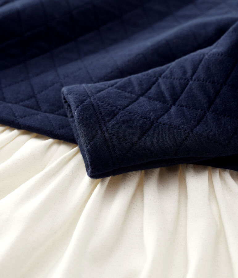 Lang&auml;rmeliges Kinder-Kleid aus Doppeljersey f&uuml;r M&auml;dchen blau SMOKING/weiss MULTICO