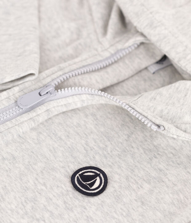 Kinder-Kapuzensweatshirt aus einfarbiger Baumwolle BELUGA CHINE