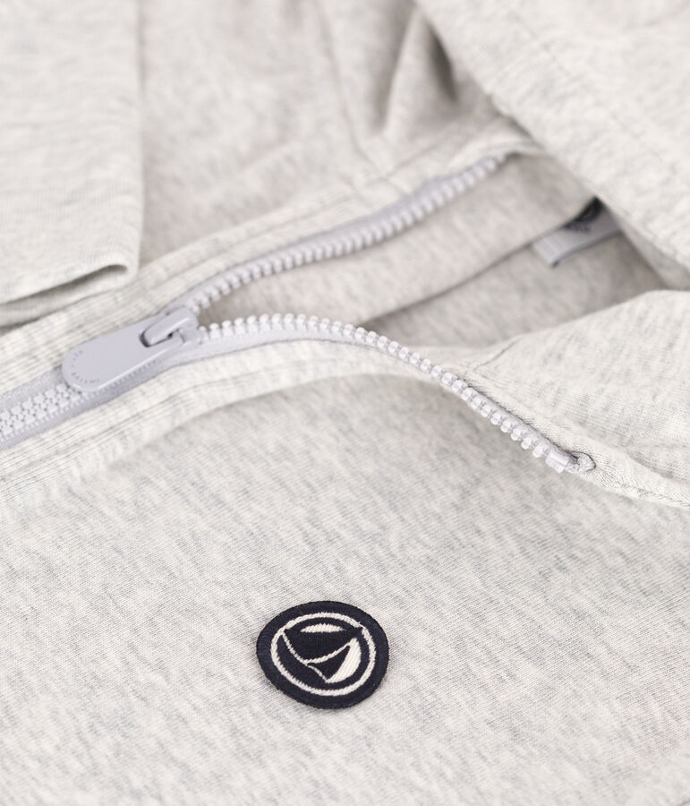 Kinder-Kapuzensweatshirt aus einfarbiger Baumwolle grau