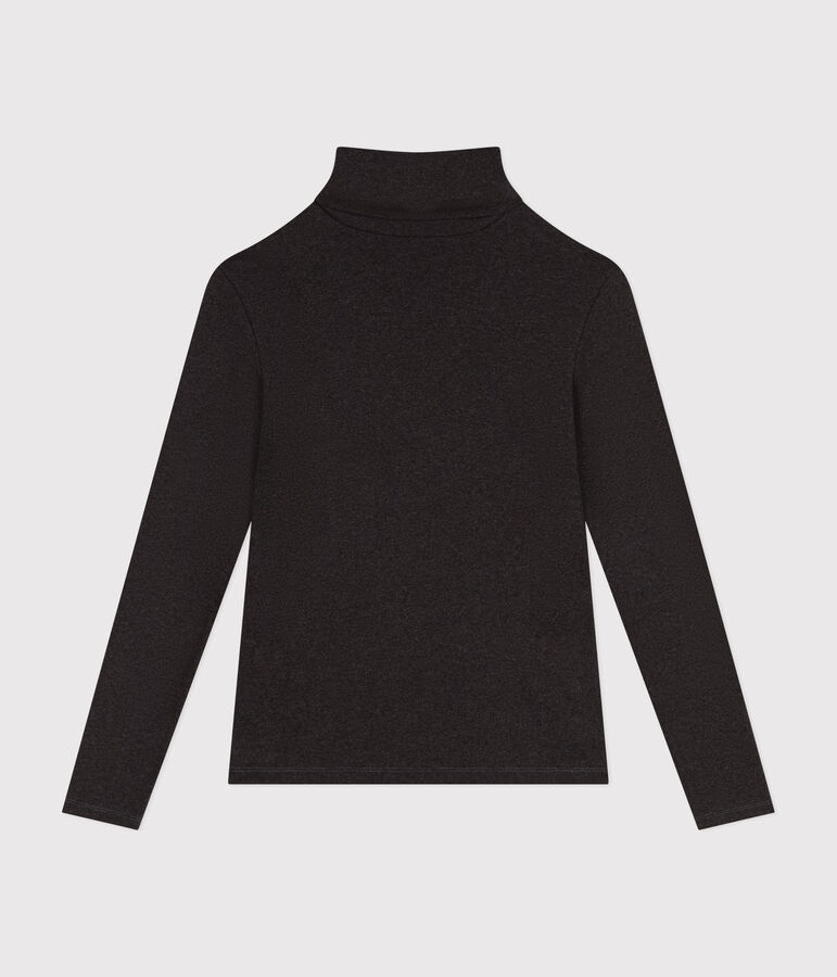 Damen-Rollkragenshirt L'Iconique aus Baumwolle grau