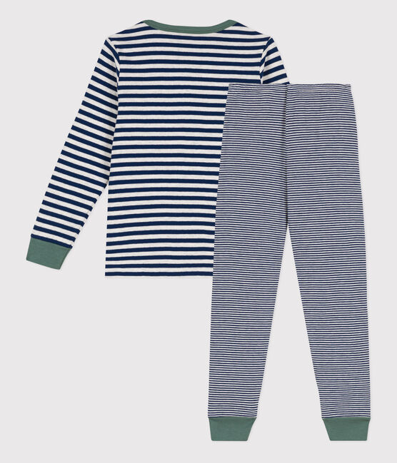 Kinderpyjama aus Doppeljersey mit Ringelstreifen blau MEDIEVAL/ MONTELIMAR