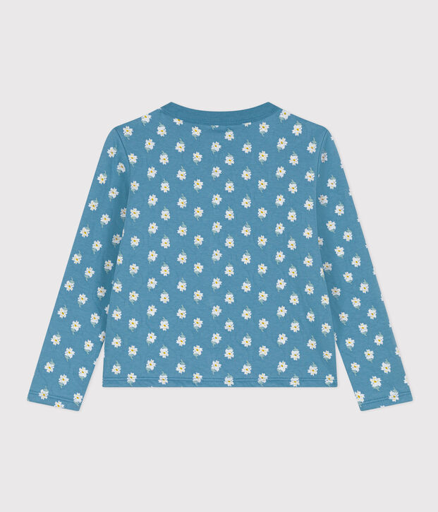 Kinder-Cardigan aus gestepptem Doppeljersey mit Aufdruck f&uuml;r M&auml;dchen blau/vielfarbig