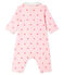 Baby-Strampler ohne Fuß aus Rippstrick rosa VIENNE/weiss MULTICO