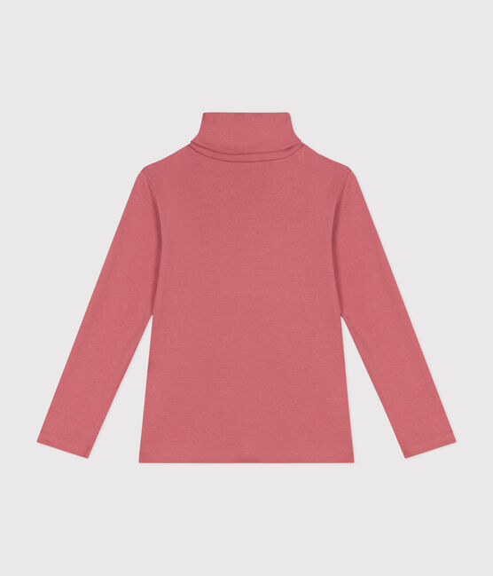 Kinder-Rollkragenshirt aus Baumwolle für Mädchen und Jungen rosa ROSEWOOD
