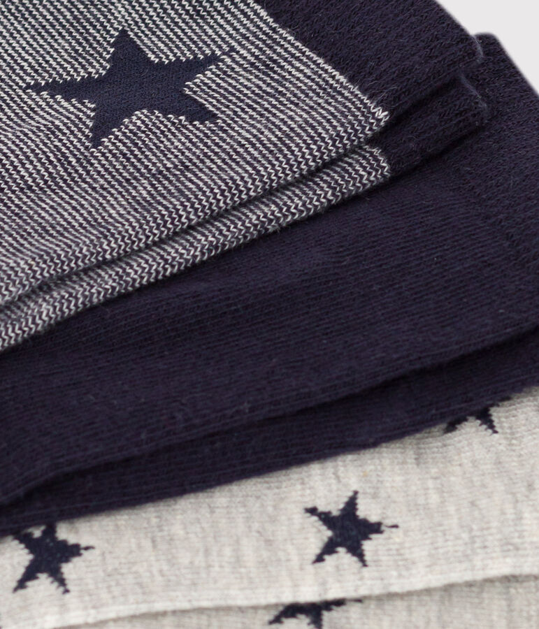 3er-Set Kindersocken aus Baumwolljersey mit Sternenmuster vielfarbig