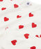 Kinderpyjama aus Rippstrick weiss MARSHMALLOW/rot TERKUIT