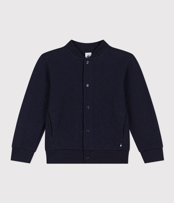 Kinder-Cardigan aus Doppeljersey für Jungen blau SMOKING