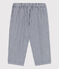 Baby-Hose aus gestreiftem Canvas blau MEDIEVAL/weiss MARSHMALLOW