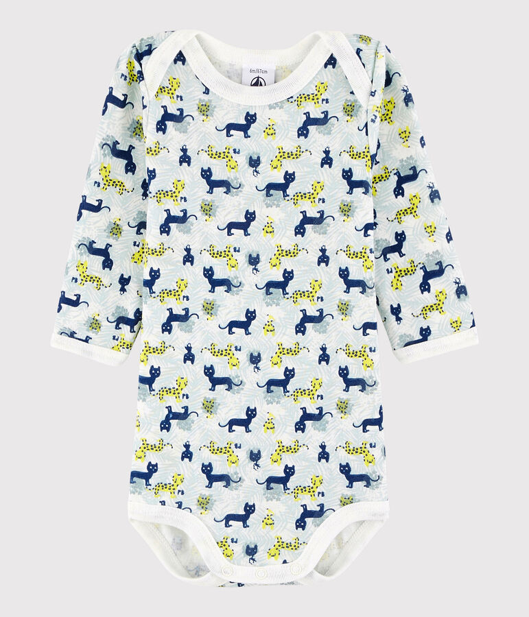Lang&auml;rmeliger Baby-Body M&auml;dchen/Jungen weiss/vielfarbig