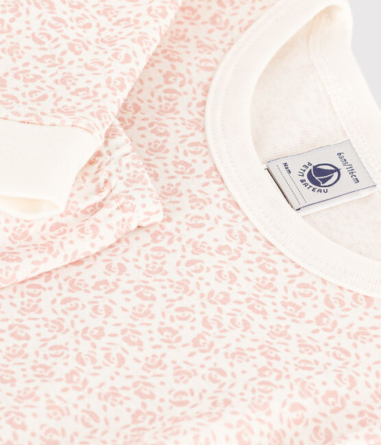 Körpernaher Kinderpyjama aus Baumwolle mit Blumen-Printmotiv MARSHMALLOW/ PANTY