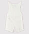 Kurze, gestreifte Baby-Latzhose aus Popeline für Jungen weiss MARSHMALLOW