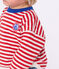 Langärmeliges Baby-T-Shirt aus Baumwolle mit Streifen rot POMPEI/ MILK