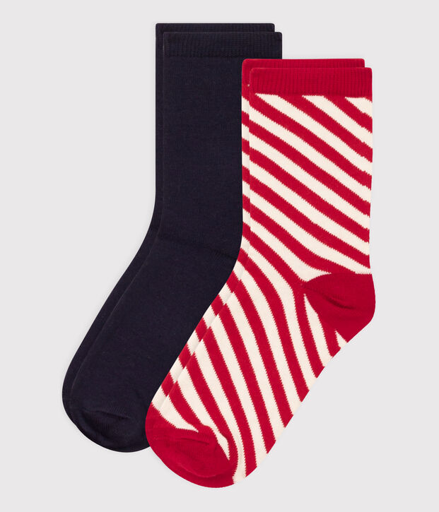 2er-Set Kindersocken mit Streifen vielfarbig