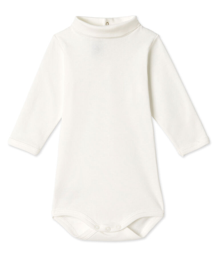 Baby-Body mit Rollkragen weiss Lait