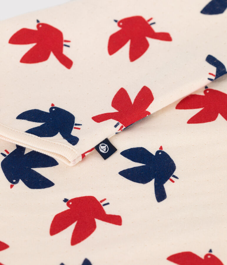 Lang&auml;rmeliges Kinder-T-Shirt aus bedruckter Baumwolle naturfarben/vielfarbig