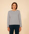 Geknöpftes Matrosenshirt aus Baumwolle Damen weiss MARSHMALLOW/blau SMOKING