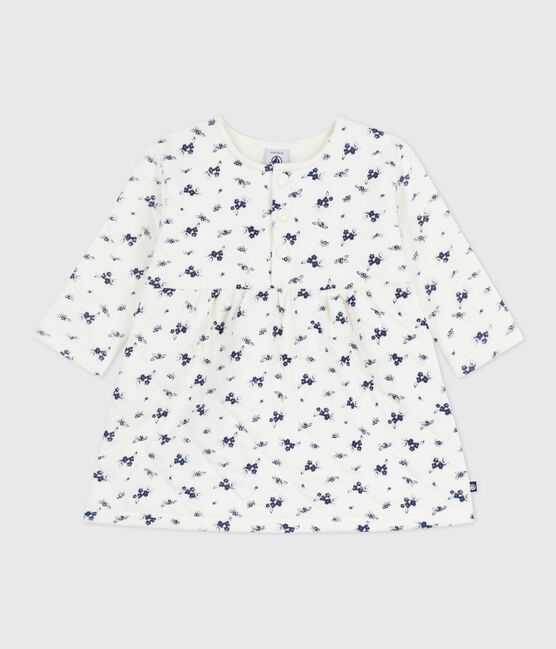 Langärmeliges Baby-Kleid aus Baumwolle mit Blumenmuster blau MILK/ SOIR