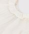 Kurzärmelige Baby-Bluse aus Bio-Musselin-Stoff weiss MARSHMALLOW