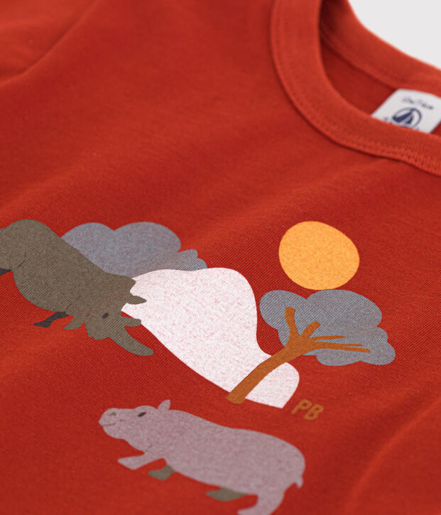 Kurz&auml;rmeliges Baby-T-Shirt aus Jersey mit Motiv rot