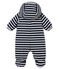 Gestreifter Baby-Fliegeroverall aus Mikrofaser für Jungen blau SMOKING/weiss MARSHMALLOW