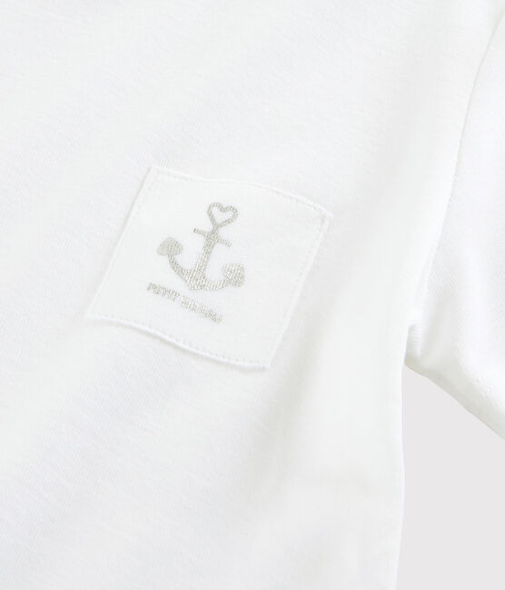 Kinder-T-Shirt mit Siebdruck für Mädchen weiss ECUME