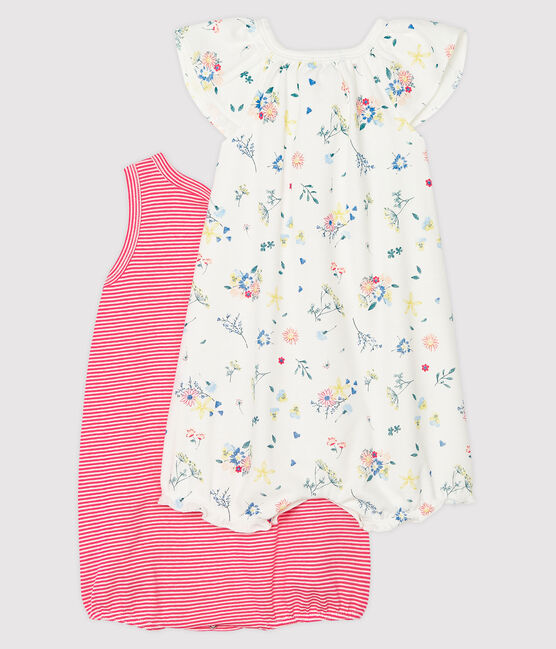Duo Baby-Kurzoveralls für Mädchen aus Rippstrick variante 1