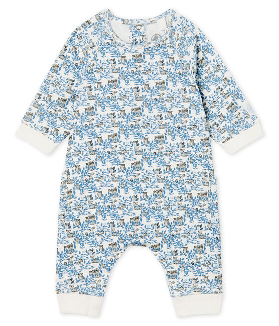 Langer Baby-Overall aus Rippstrick für Jungen weiss MARSHMALLOW/ MULTICO CN