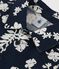 Kurzärmeliges Babyhemd mit Hawaii-Motiv blau MEDIEVAL/weiss MARSHMALLOW