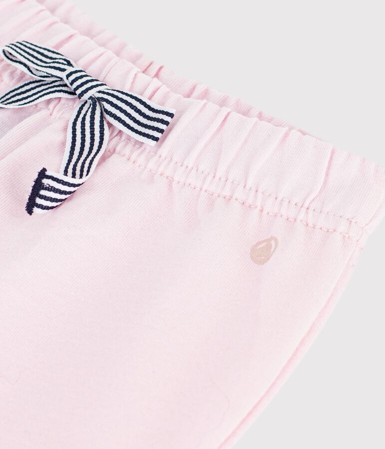 Baby-Shorts aus einfarbiger Baumwolle rosa