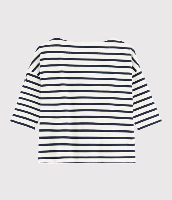 Streifenshirt aus Baumwolle Damen weiss MARSHMALLOW/blau SMOKING