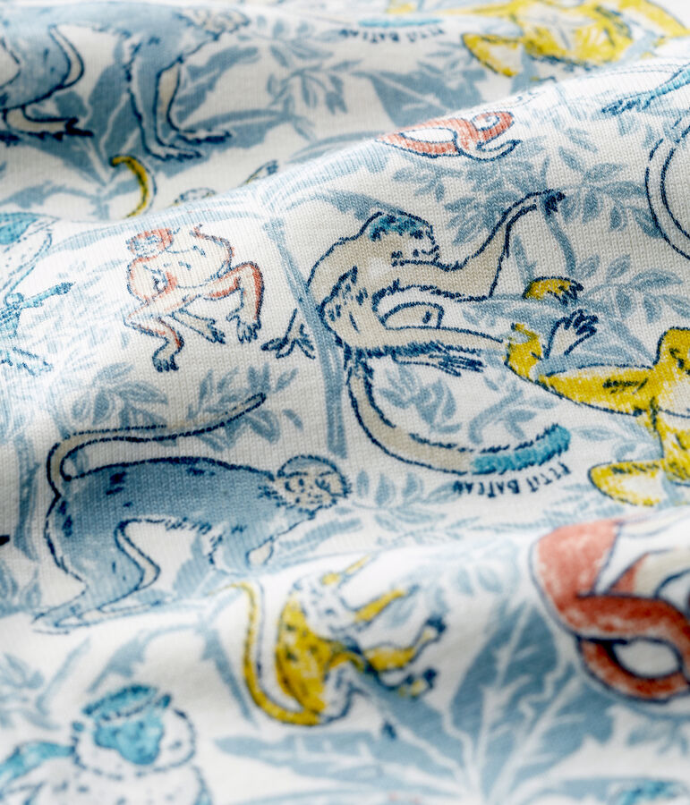 Baby-Strampler aus Rippstrick f&uuml;r Jungen weiss MARSHMALLOW/weiss MULTICO