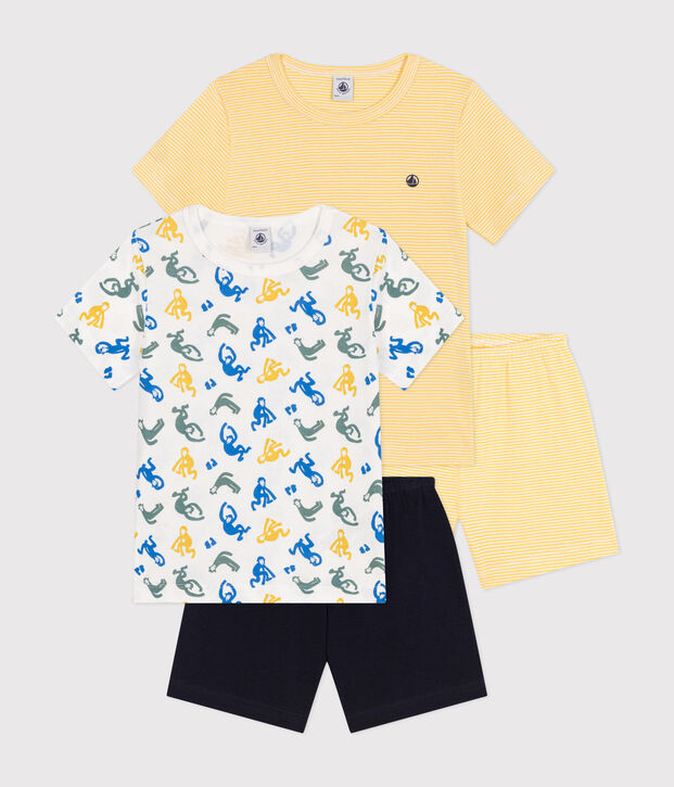 2er-Set kurzen Kinderpyjamas aus Baumwolle. vielfarbig