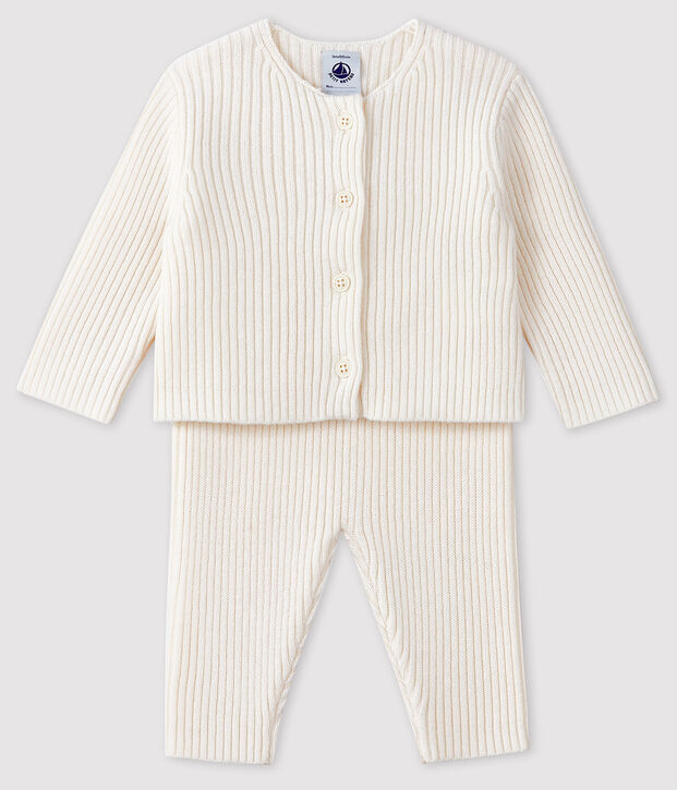 Wei&szlig;er Baby-Zweiteiler aus Trikot weiss